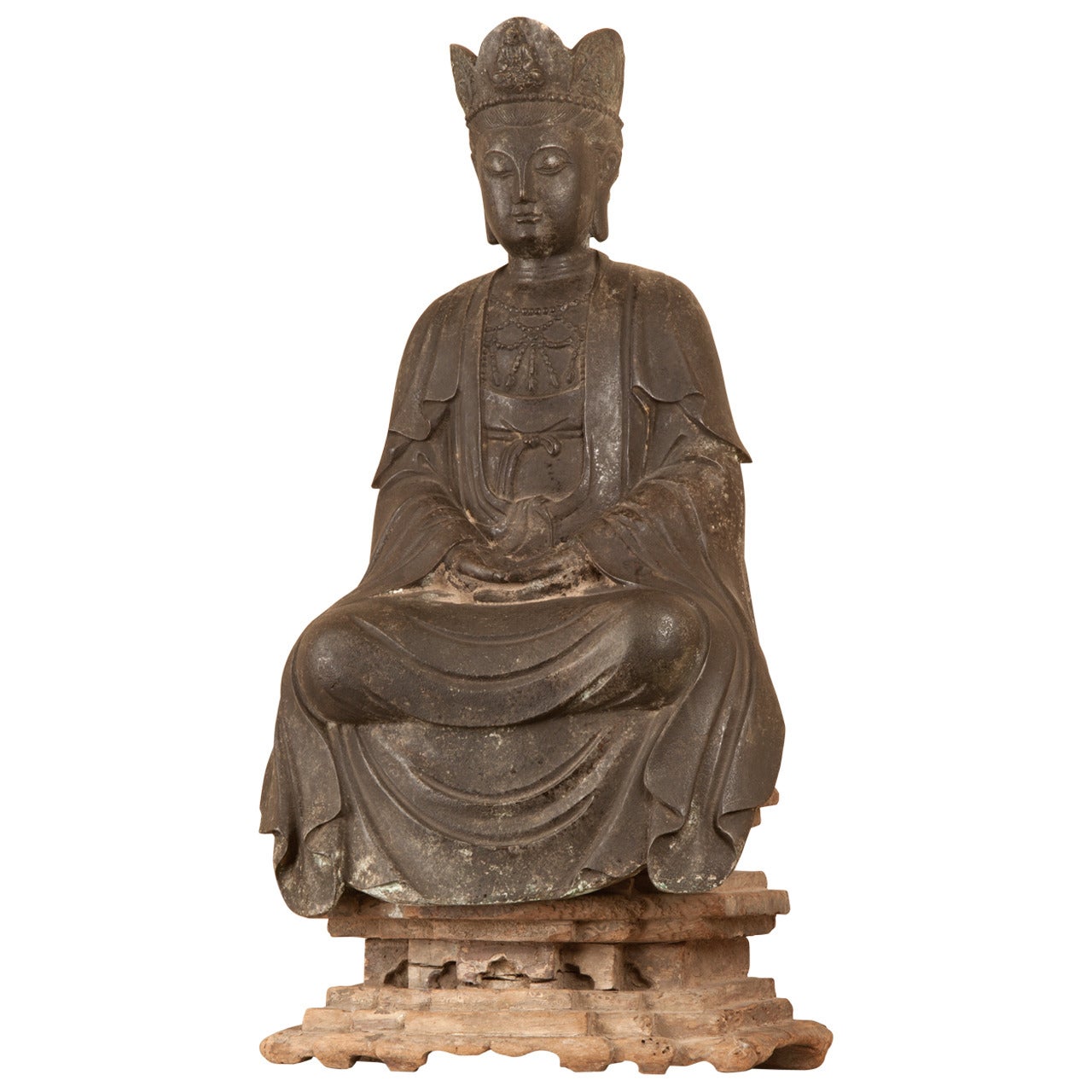 Ming Bronze Bodhisattva Sculpture 