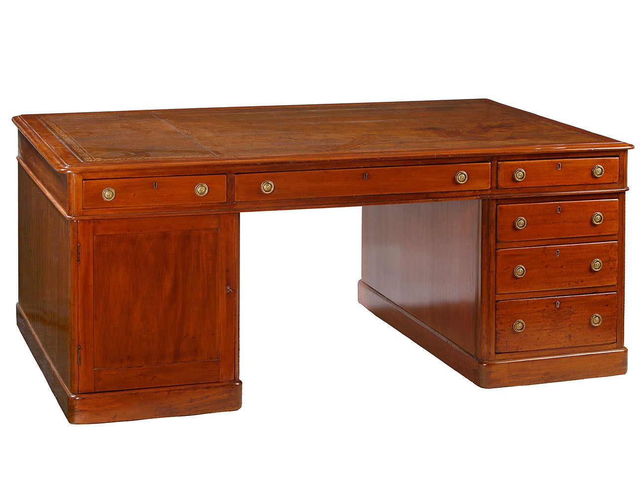 19th Century Mahogany Large Size Partners Desk For Sale