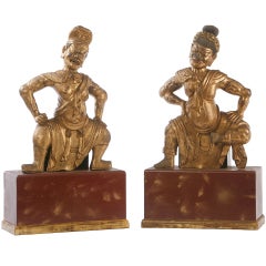 Pair of Chinese Temple Guardians Sculptures