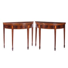Pair of George III Demilune Card Tables 8