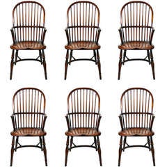 Vintage Set of 8 English Windsor Armchairs