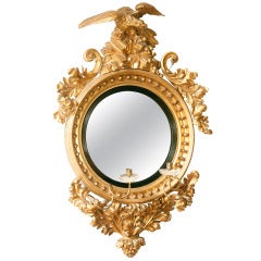 Antique American Federal Convex Mirror