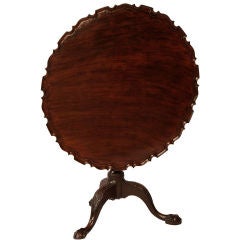Antique Chippendale Mahogany Piecrust Tea Table