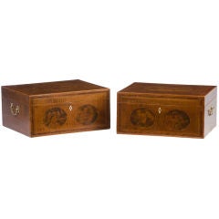 Antique Pair George III fitted Ladies Work Boxes