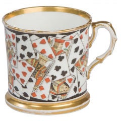 English porcelain playing card coffee cup
