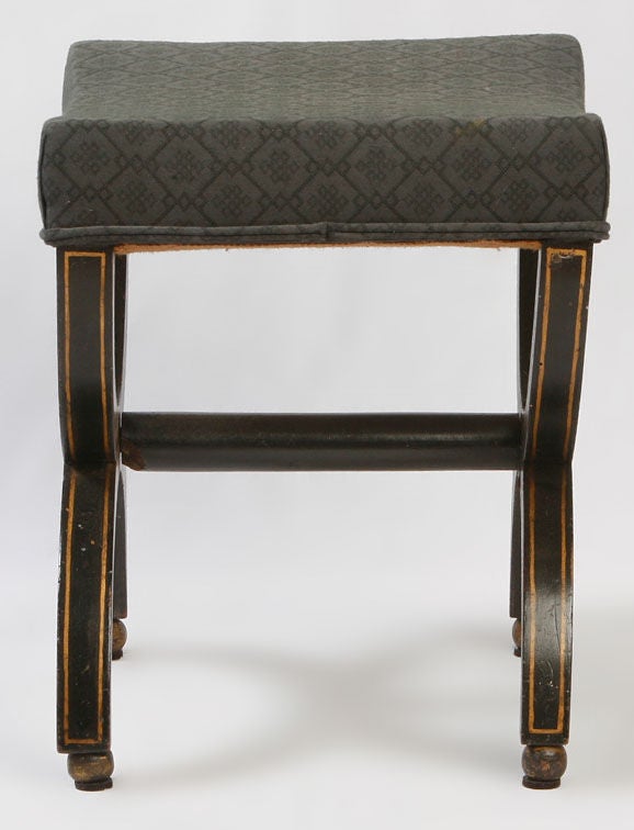 Pair Of Regency Classical Painted Curule Form Stools