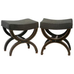 Pair Of Regency Classical Painted Curule Form Stools