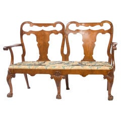 Outstanding English Walnut George I Chair-Back Settee