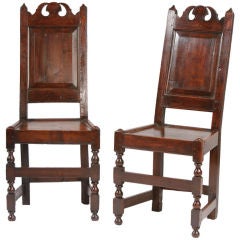Pair of English 17th century side chairs 4