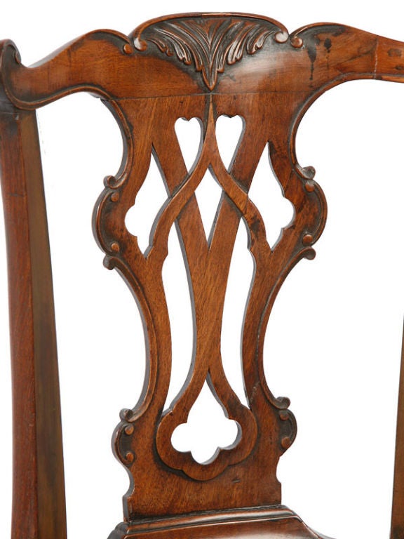 Rare example of a High-Back corner chair with good carved details,
this type of chair is sometimes called A Barber's Chair