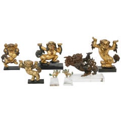 Collection of 18th Century Tibetan Bronze Snow Lions