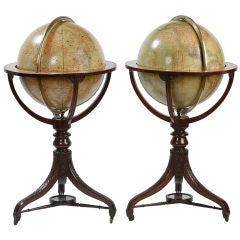 Pair of Malbey's Terrestrial and Celestial Globes