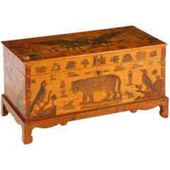 American Folk Art Miniature Blanket Chest