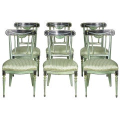 Set of Six Painted Italian Side Chairs