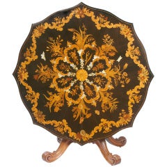 Large Victorian Marquetry Center Table