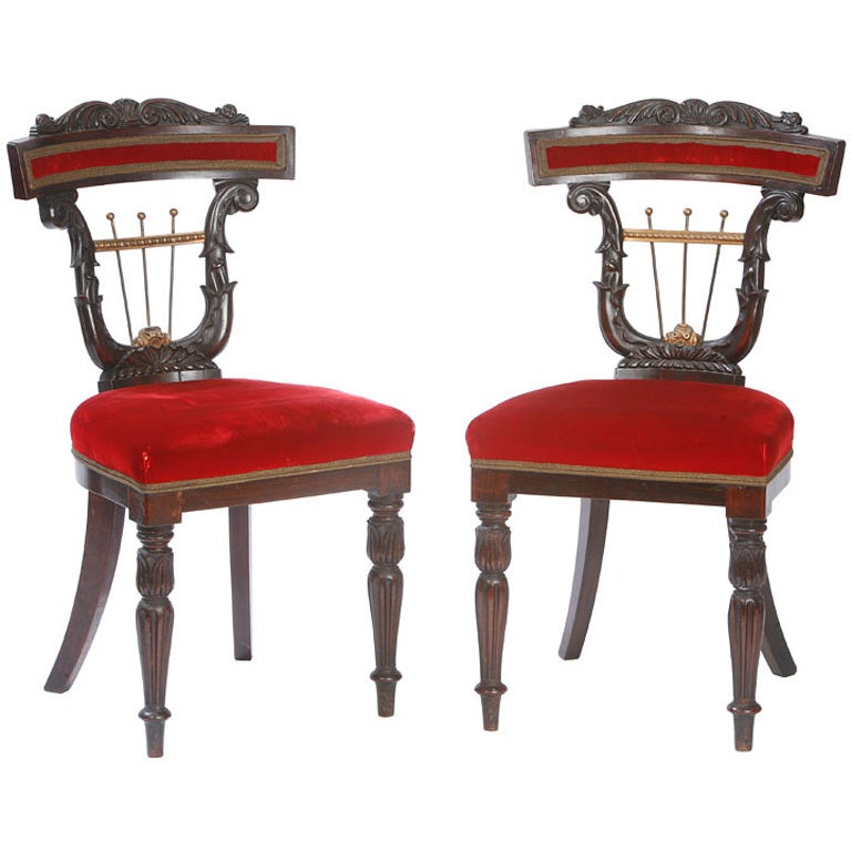 Pair of Regency sidechairs For Sale