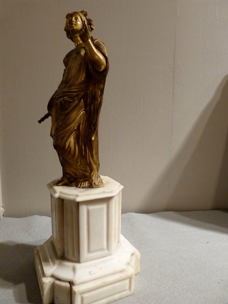 Neoclassical French Allegorical Gilt Bronze Statue of the Sciences For Sale