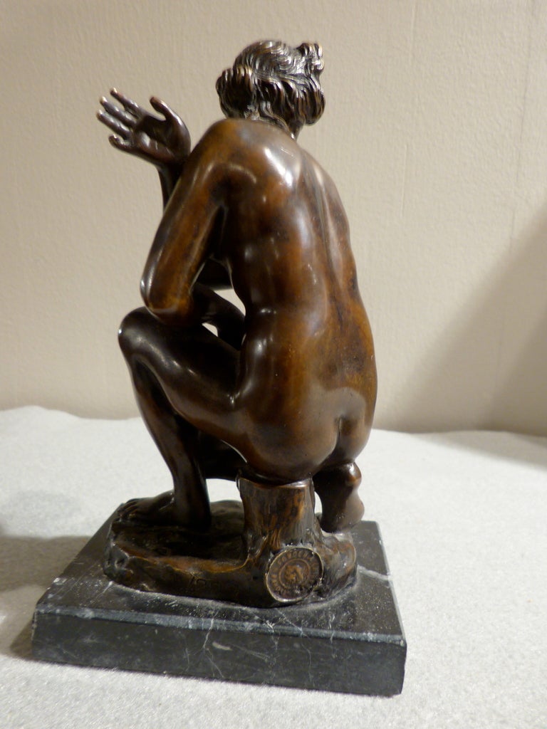 Italian Bronze Aphrodite Seated at Her Bath For Sale