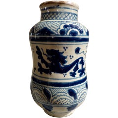 Antique Mexican Albarello Talavera Jar