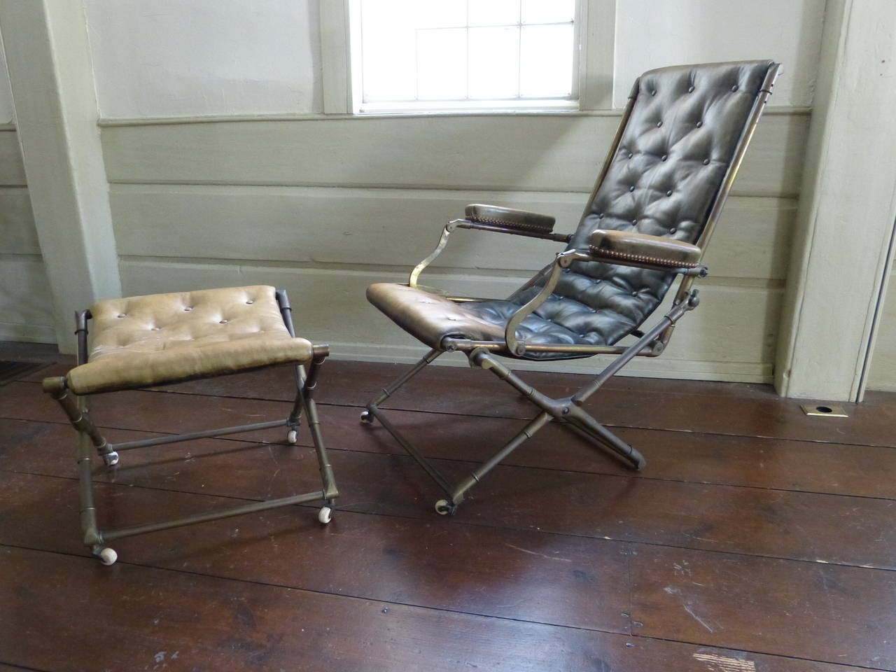 Folding Campaign Chair and Stool