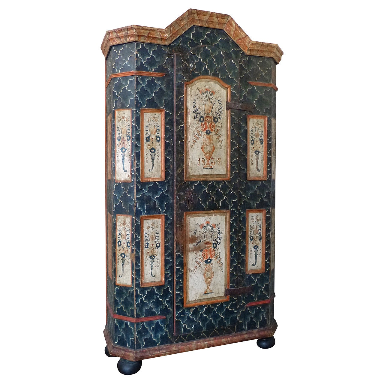  Northern European Painted Armoire For Sale