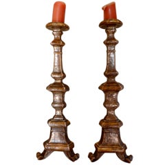 Pair of Italian Early 18th Century Baroque Candlesticks