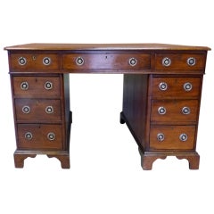 Antique English Mahogany 19th Century Pedestal Desk