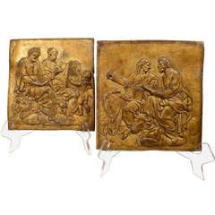 Italian Gilt Lead Plaques 17th Century