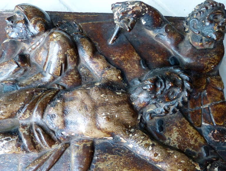 Chestnut Spanish Carving of One of the Stations of the Cross For Sale