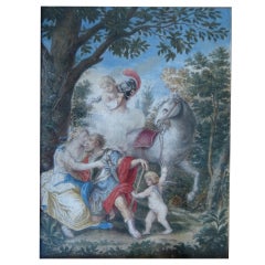 French 18th Century Painting on Vellum