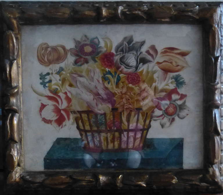 Pair of Floral Still Life Watercolor Paintings In Good Condition For Sale In Bantam, CT