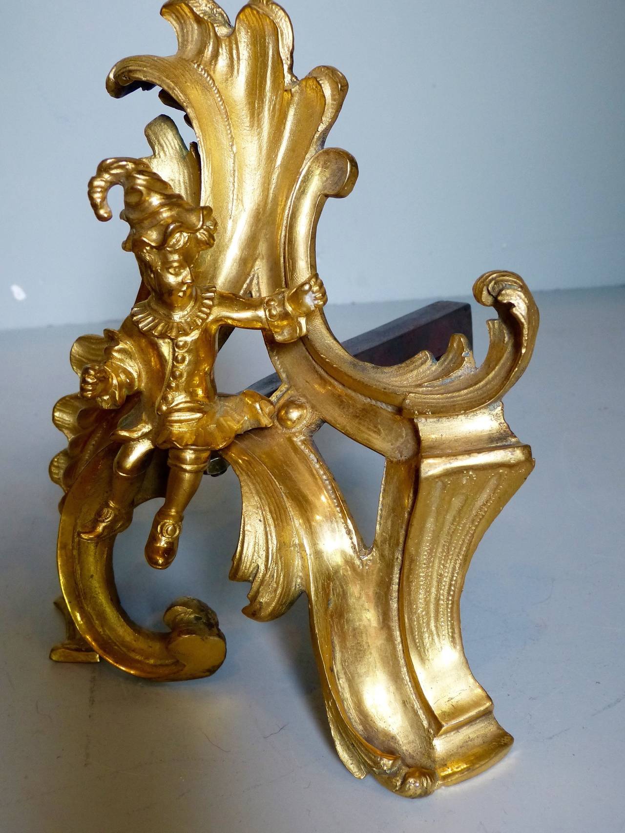 Rococo Pair of French Regence Chenets or Andirons For Sale