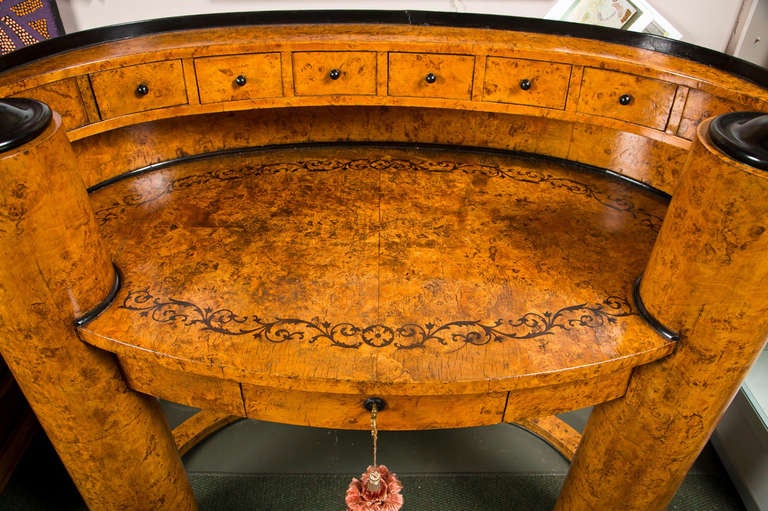 Austrian Biedermeier Oval Desk Designed by Josef Danhauser For Sale