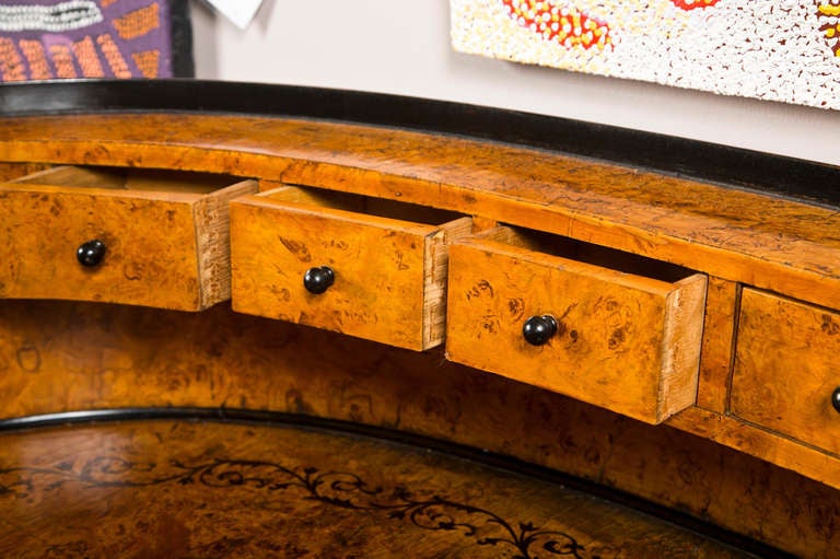 Ebonized Biedermeier Oval Desk Designed by Josef Danhauser For Sale