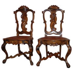 Rare Pair of Ceylonese Calamander chairs