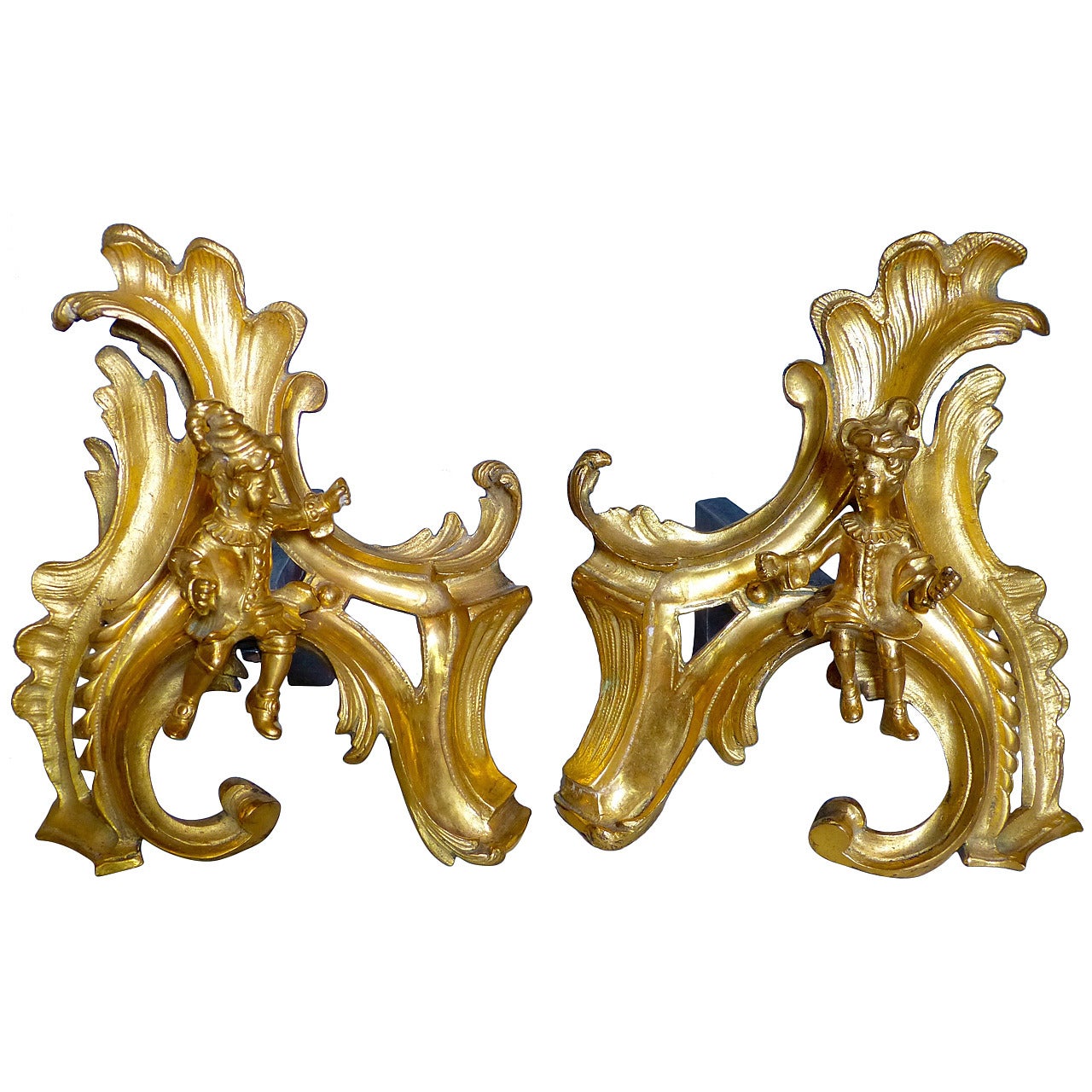 Pair of French Regence Chenets or Andirons For Sale