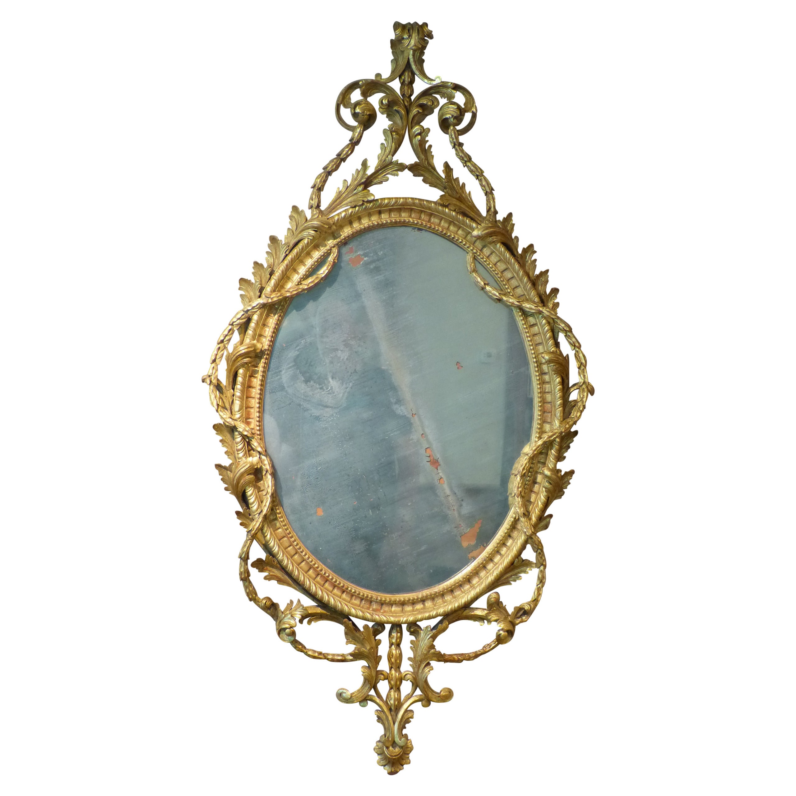English George III Oval Mirror For Sale
