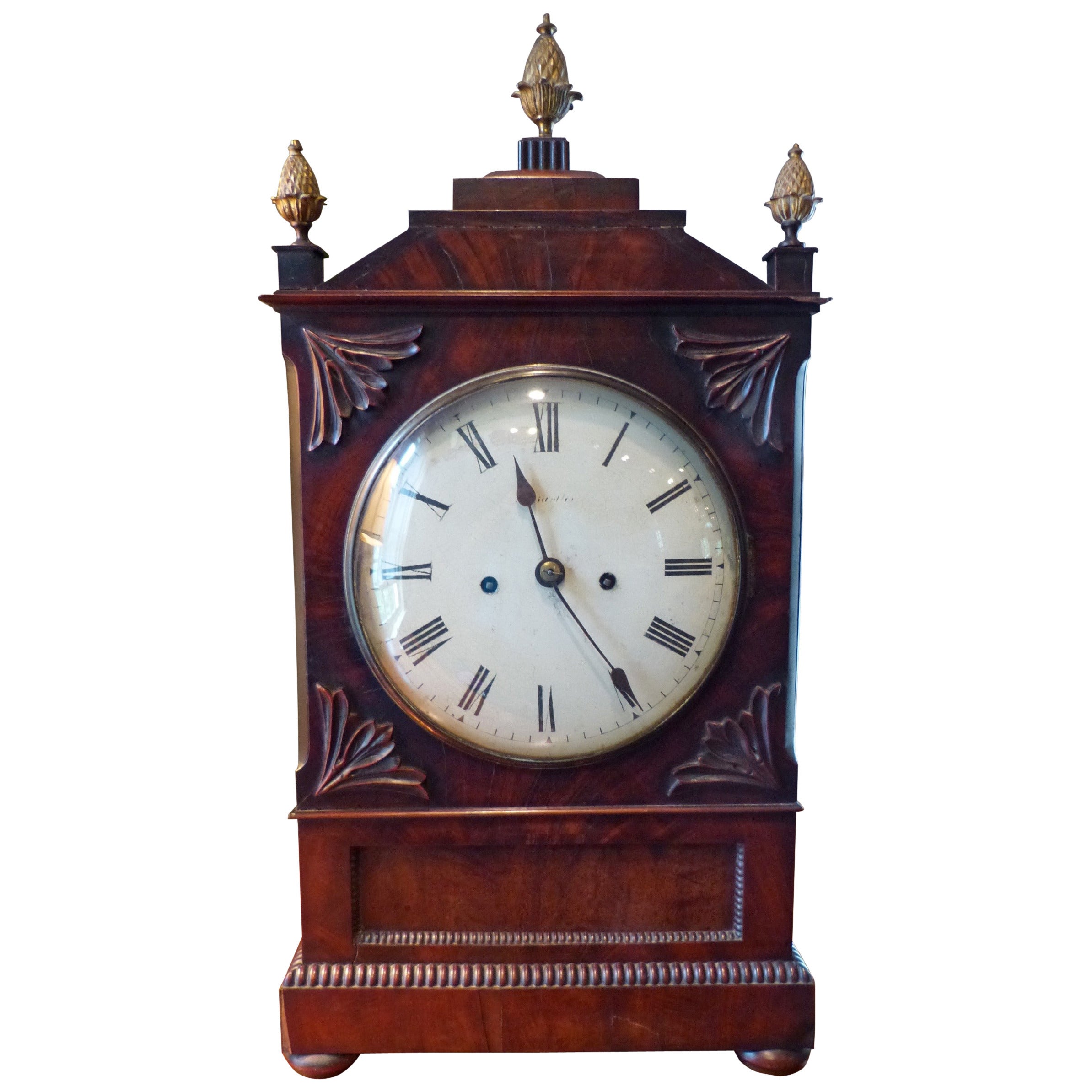 Regency Mahogany Bracket Clock For Sale
