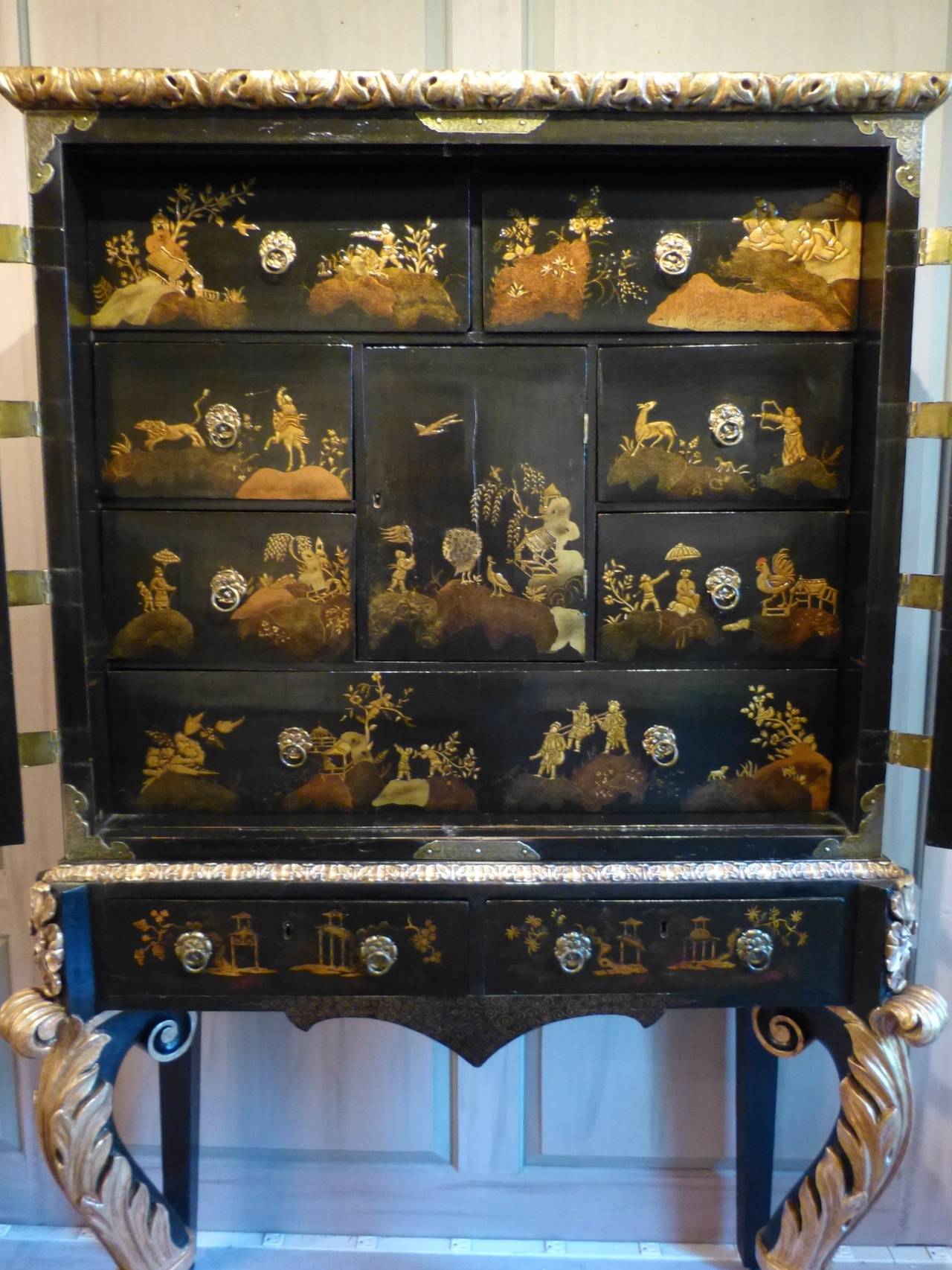 Chinese Export Chinese Cabinet on Stand For Sale