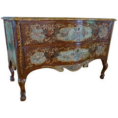 Sicilian Paint Decorated Rococo Commode
