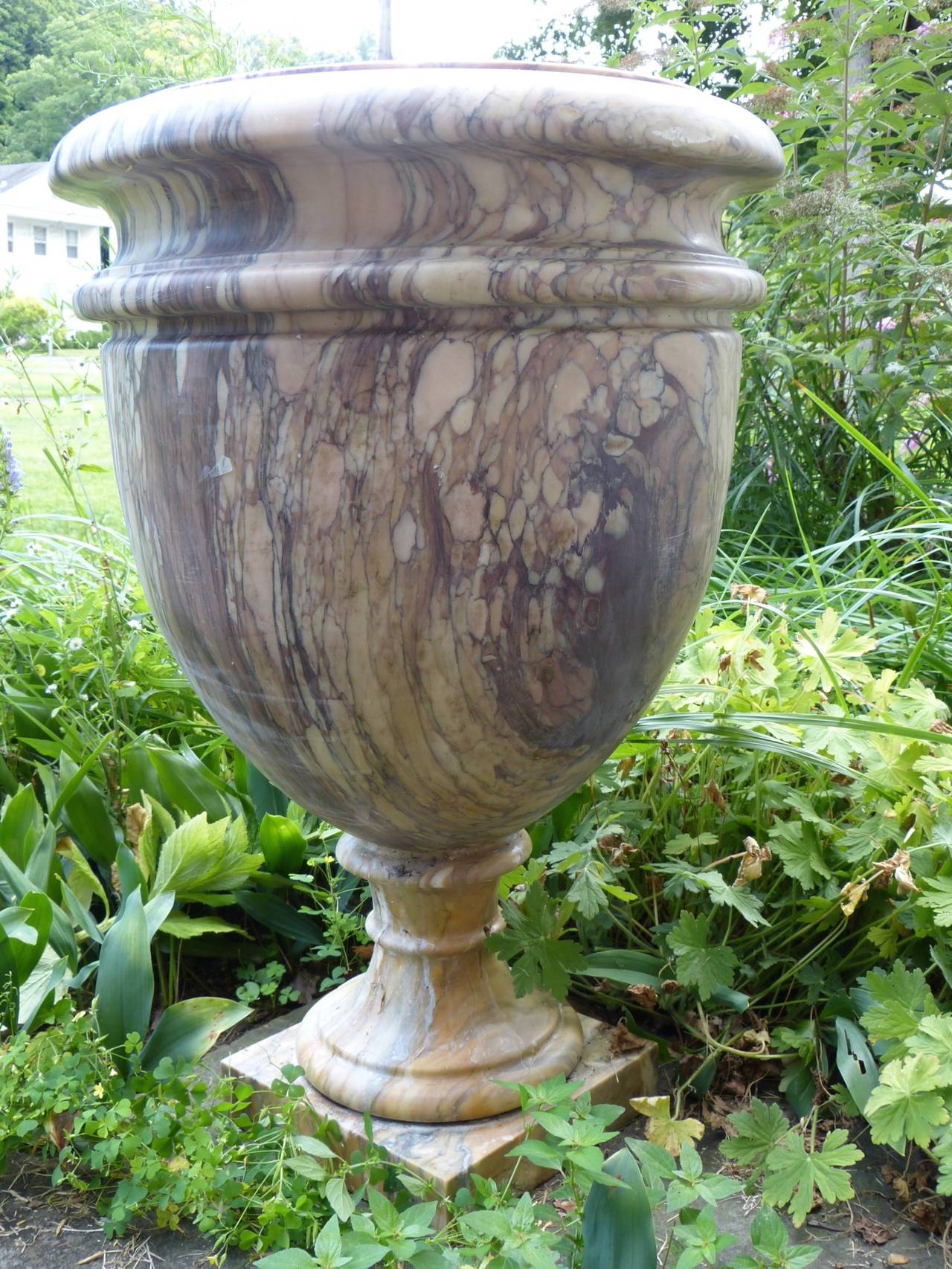 19th Century Pair of Marble Garden Vases