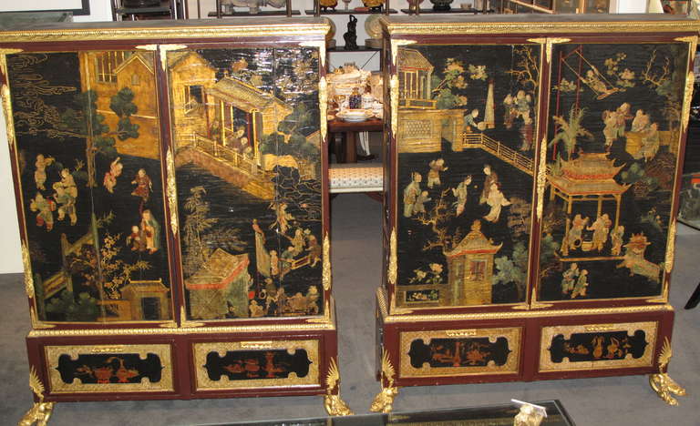 A Pair of Coromandel and ormulu cabinets