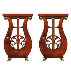 Pair of Lyre Shaped Pedestals