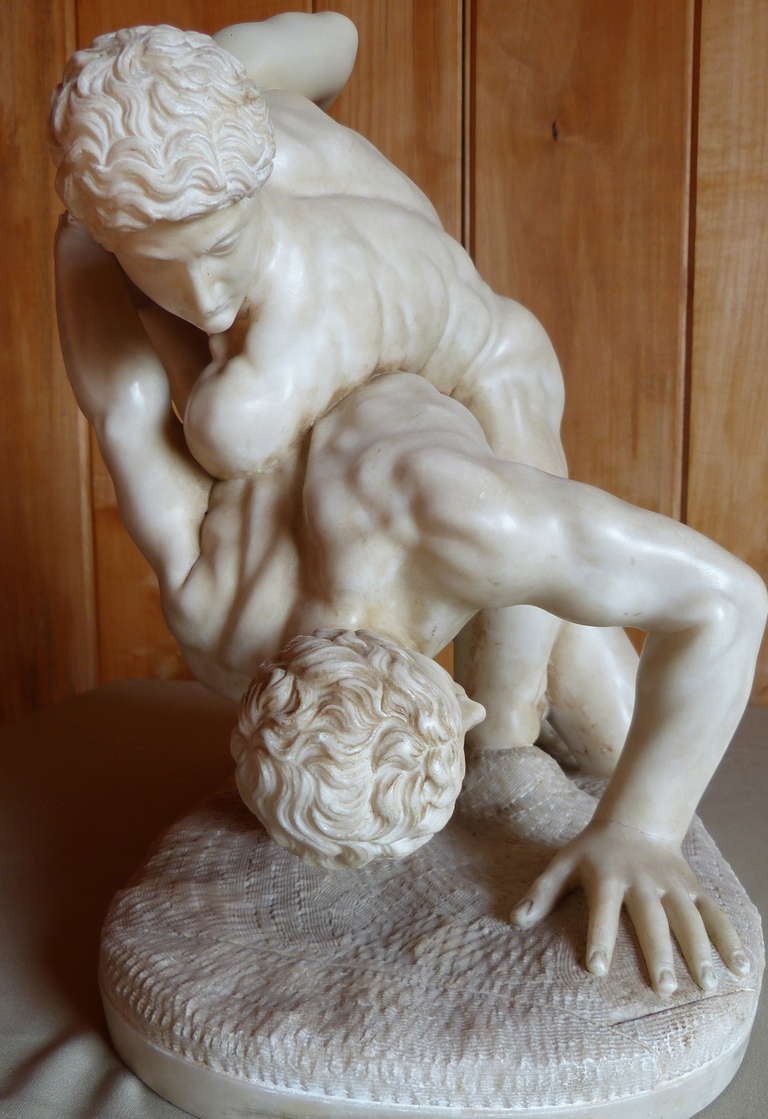 19th Century The Wrestlers Grand Tour Carrara Marble