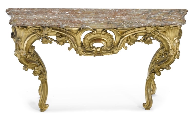 Louis XV  Period Giltwood Rococo Console C. 1750
