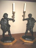 Pair of early 19th Century carved wood candlesticks