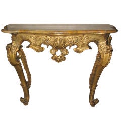 Italian mid 18th century giltwood console Italian mid 18th century giltwood console