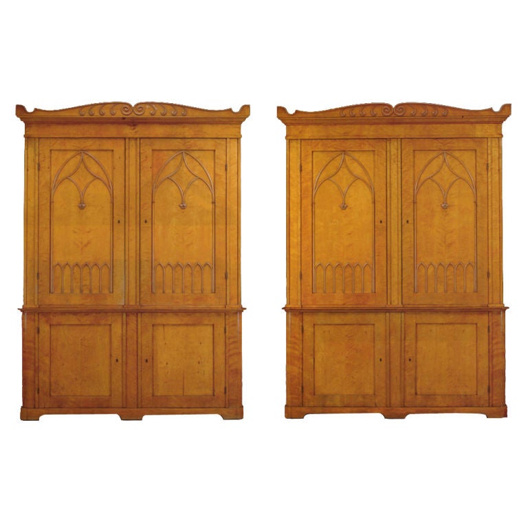 Pair of Monumental Bookcases/Cabinets For Sale