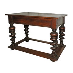 Antique Early 18th century German Baroque Walnut Center Table