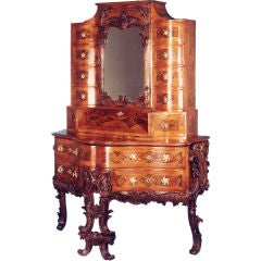 Antique Exquisite Rococo Bureau Bookcase